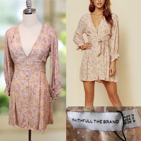 🔥 Faithfull the Brand Revolve Palmaro Mini Dress in Zoella Size M - Picture 1 of 13
